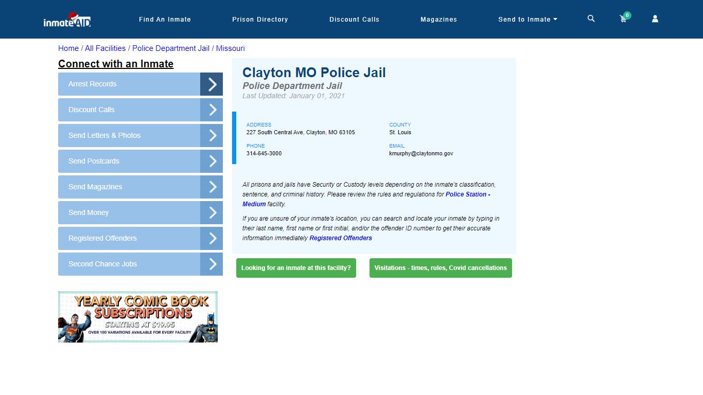 Clayton MO Police Jail & Inmate Search - Clayton, MO