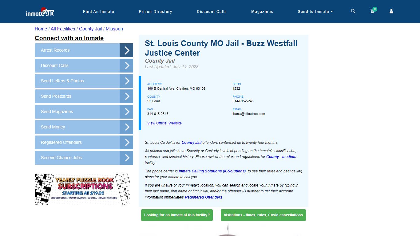 St. Louis County MO Jail - Buzz Westfall Justice Center