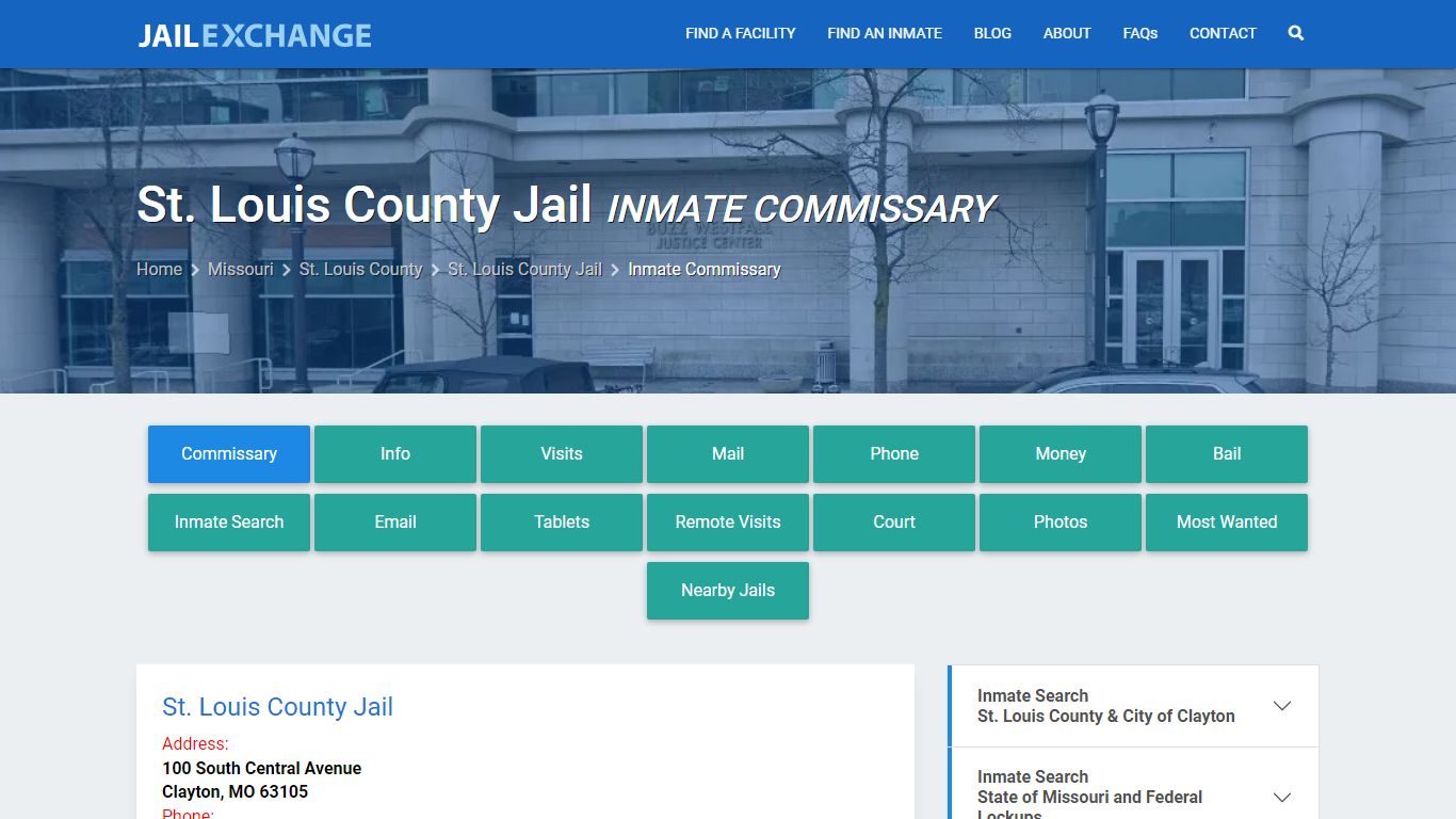Inmate Commissary, Care Packs - St. Louis County Jail, MO